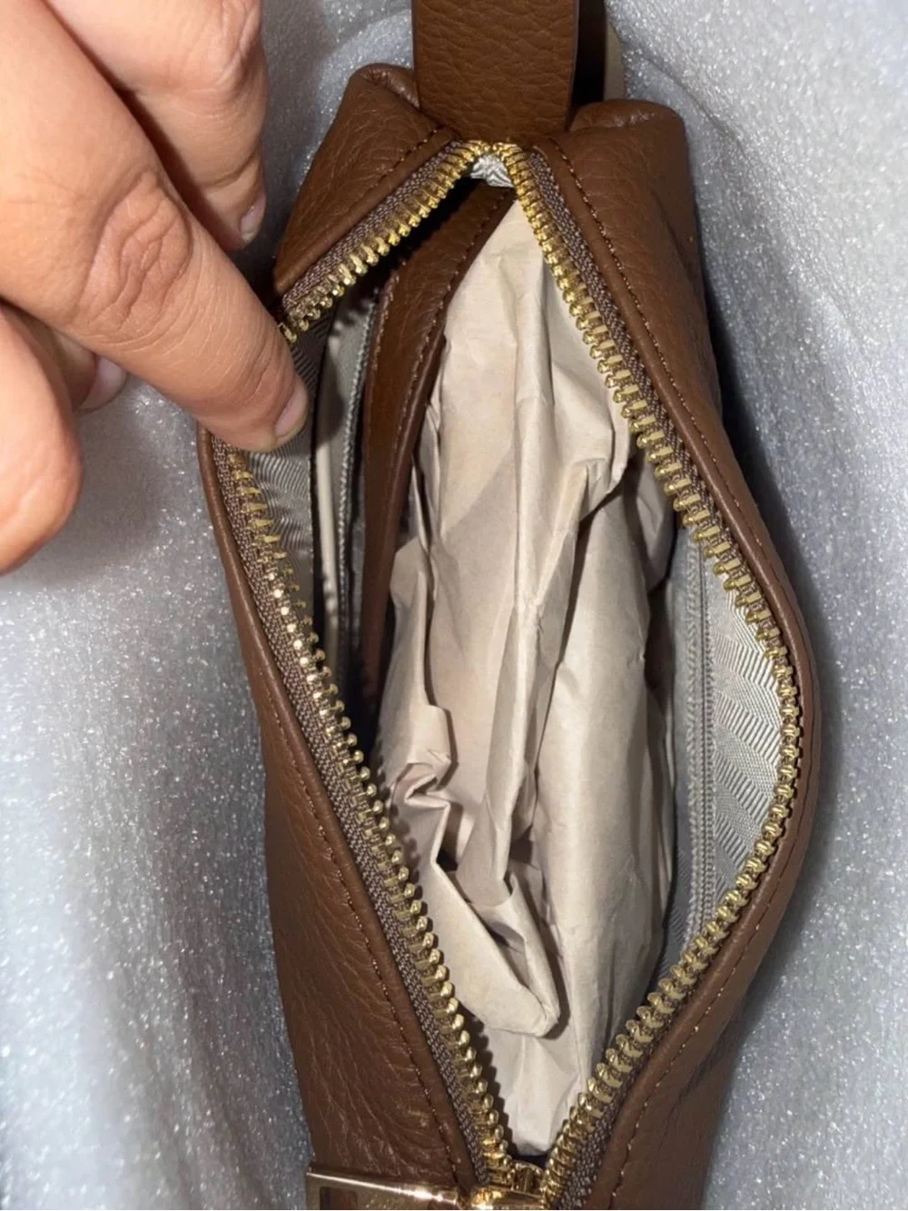 Brown Pebbled Leather Crossbody Bag - Elegant Everyday Style